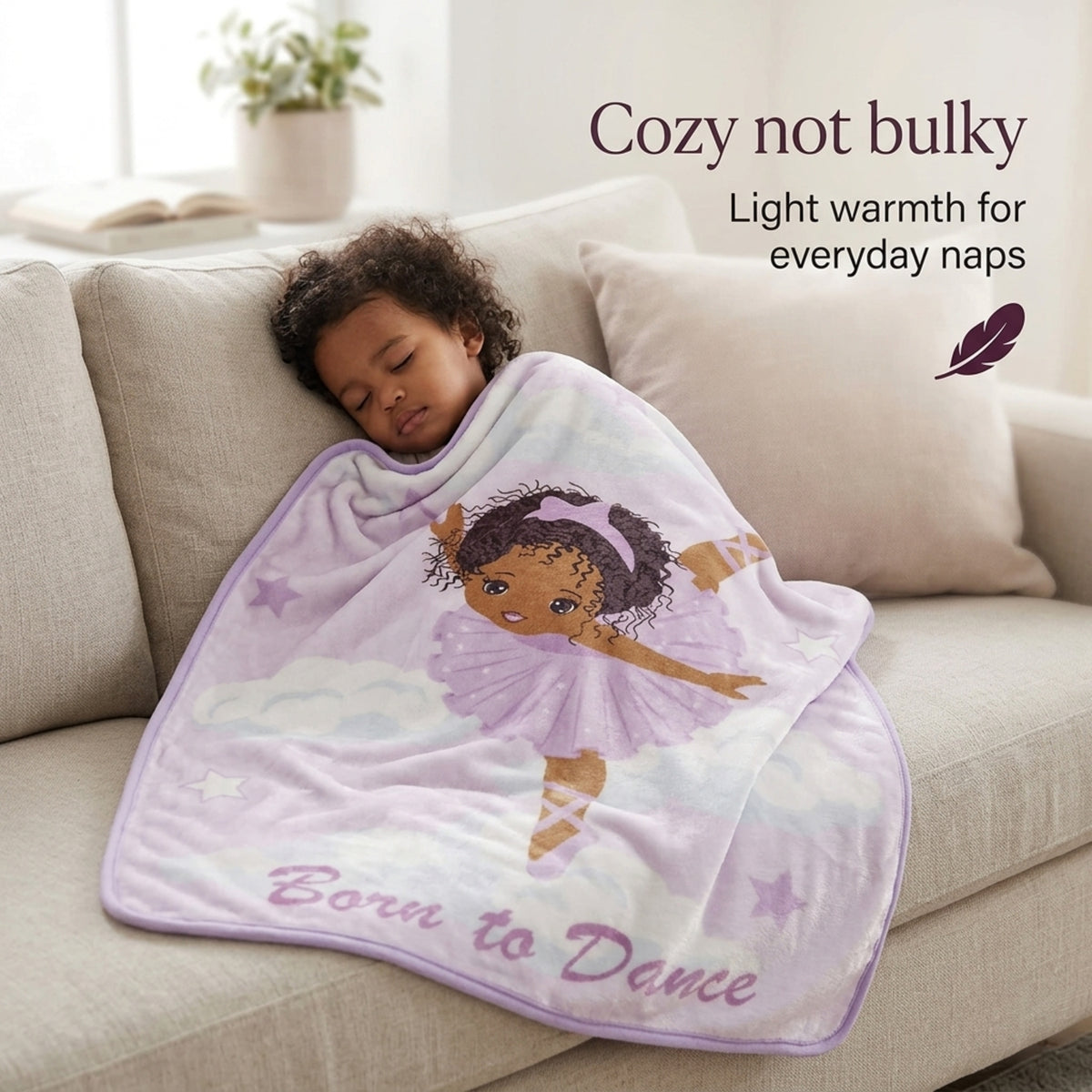 Toddler Throw Blanket - Born to Dance African American Ballerina