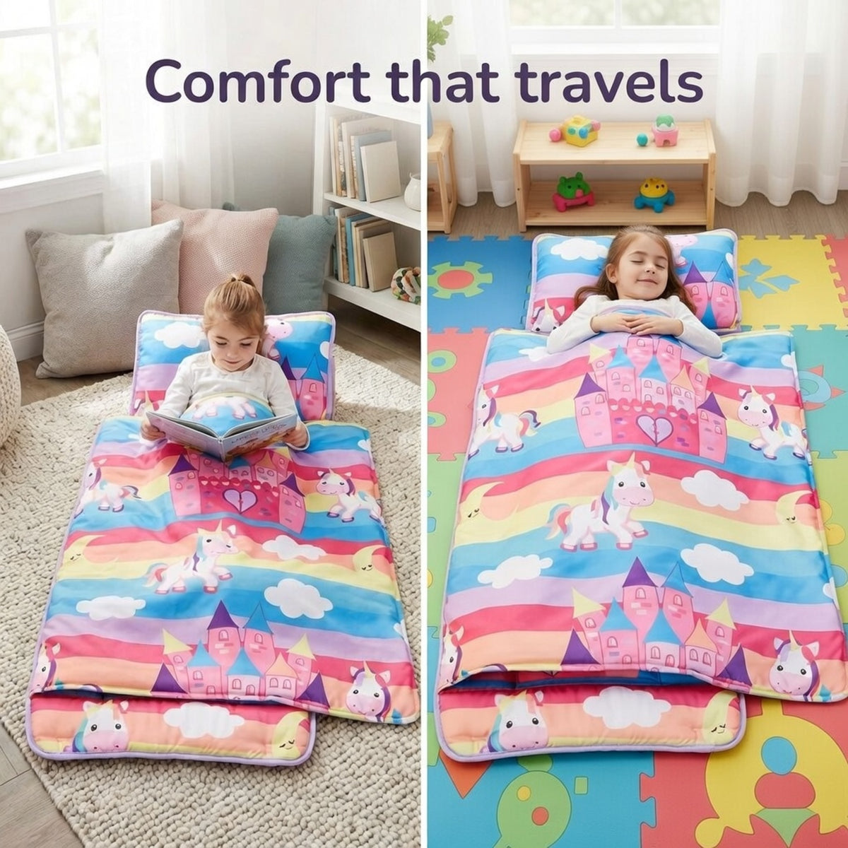 Unicorn Dreams Nap Mat with Pillow