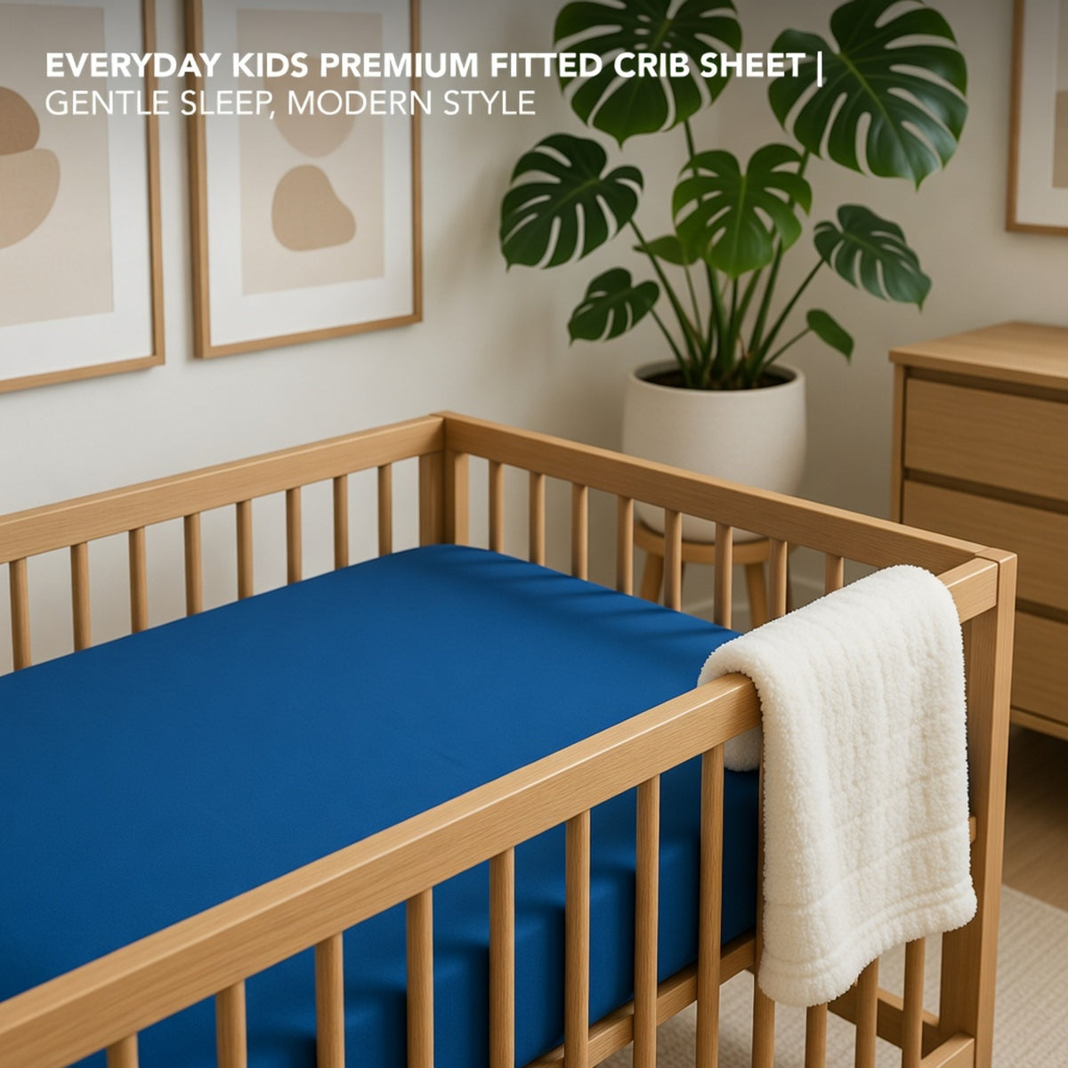 Royal Blue Fitted Crib Sheet