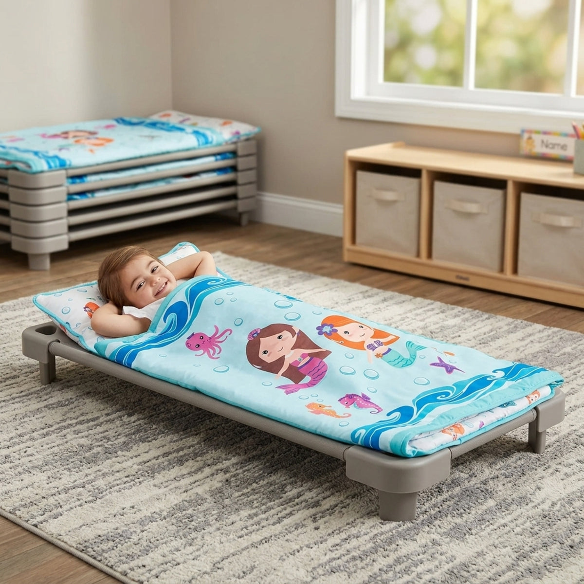 Underwater Mermaids Toddler Nap Mat with Pillow