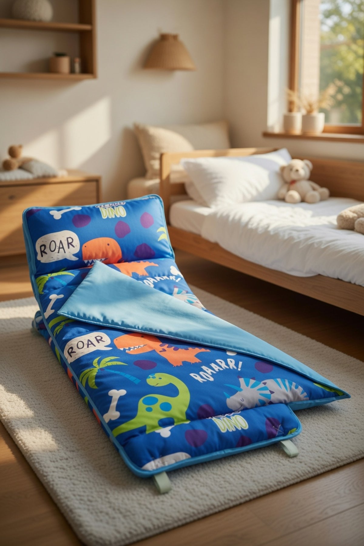 Roaring Dinos Nap Mat with Pillow