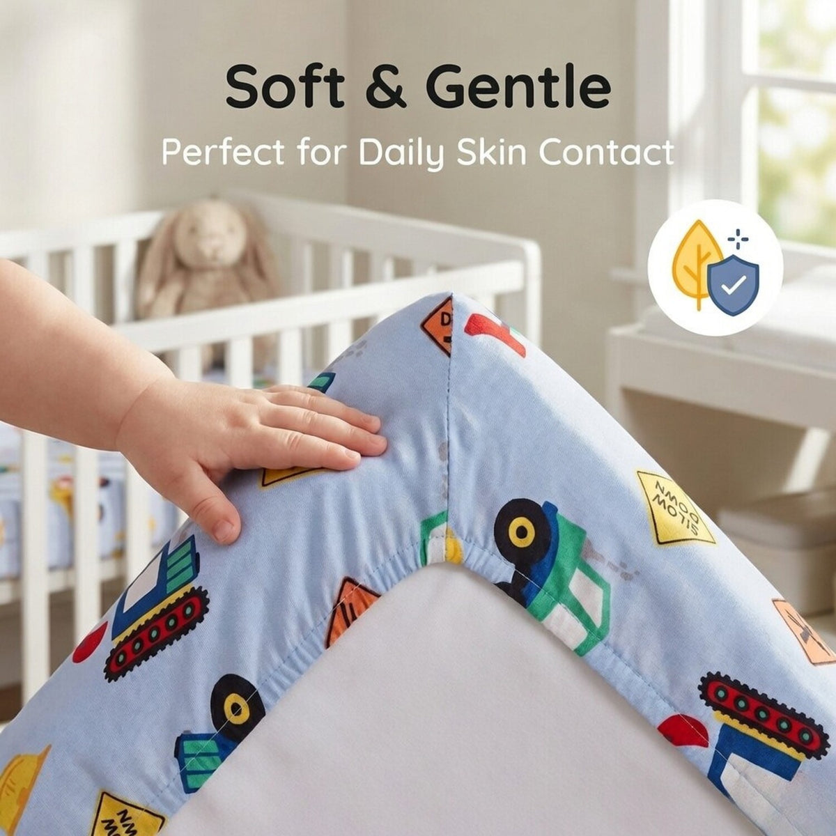 Under Construction 2-Pack Fitted Crib Sheet