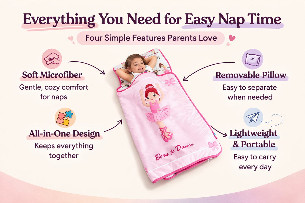 Born to Dance Toddler Nap Mat with Pillow