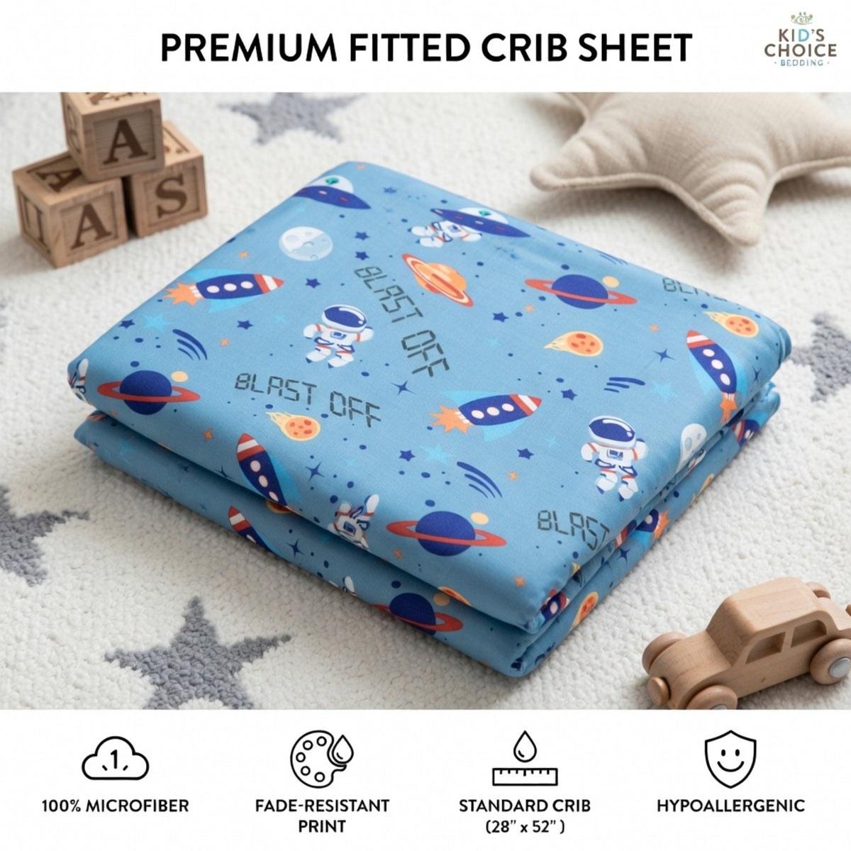 Outerspace Adventures Fitted Crib Sheet