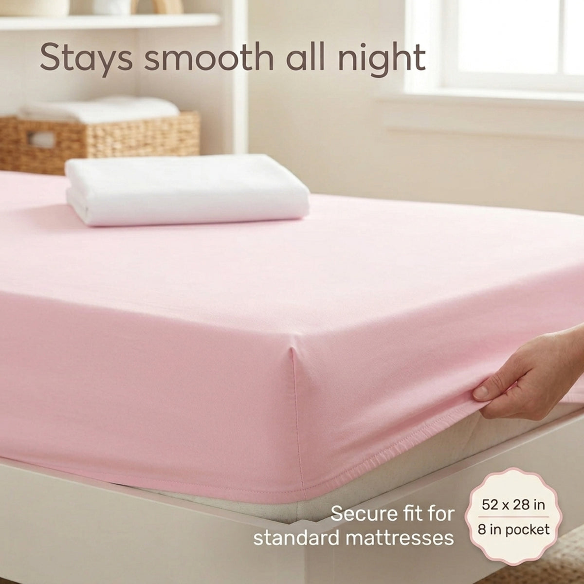 Pink/White 2-Pack Fitted Crib Sheets