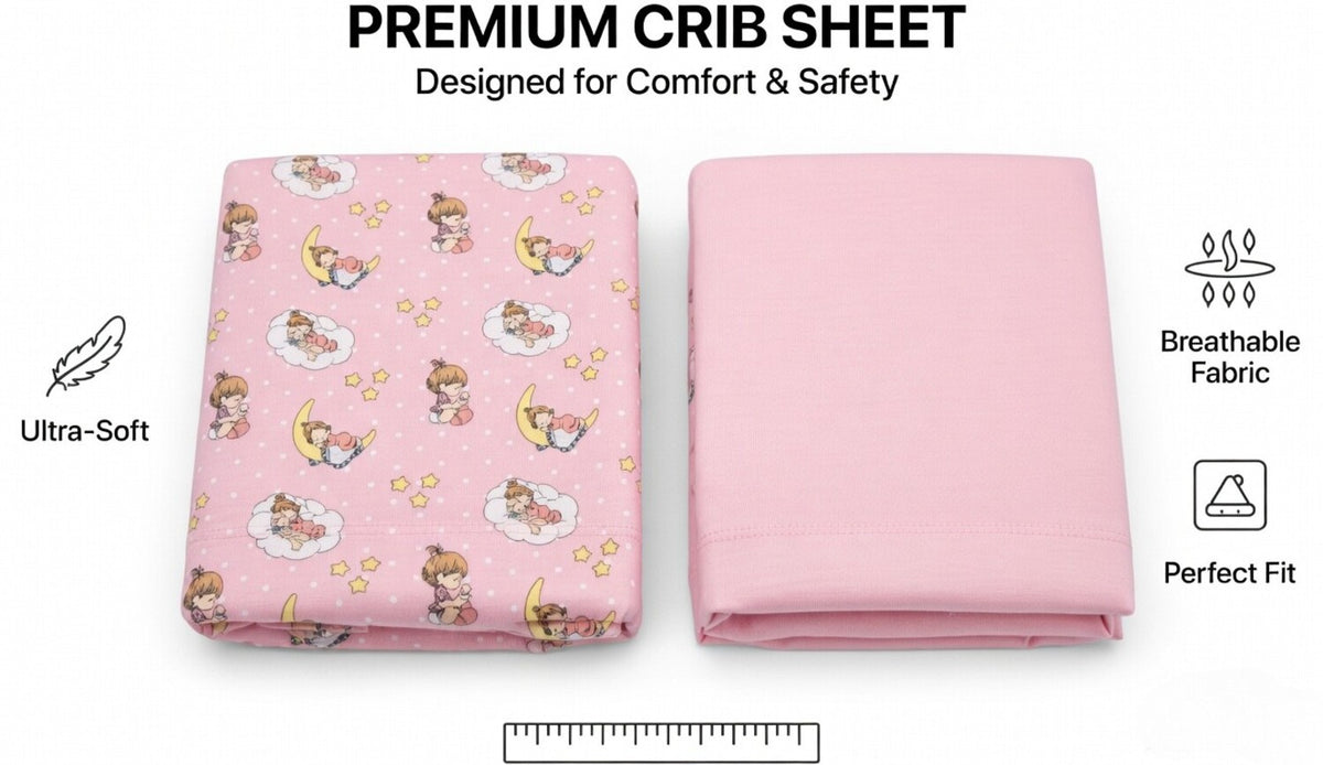 2 Pack Fitted Crib Sheets - Precious Moments Girls