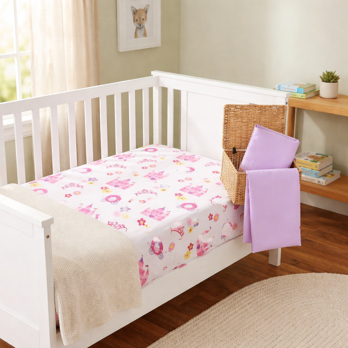 Princess/Lavender 2-Pack Fitted Crib Sheet