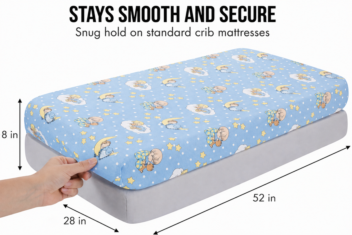 2 Pack Fitted Crib Sheets - Precious Moments Boys