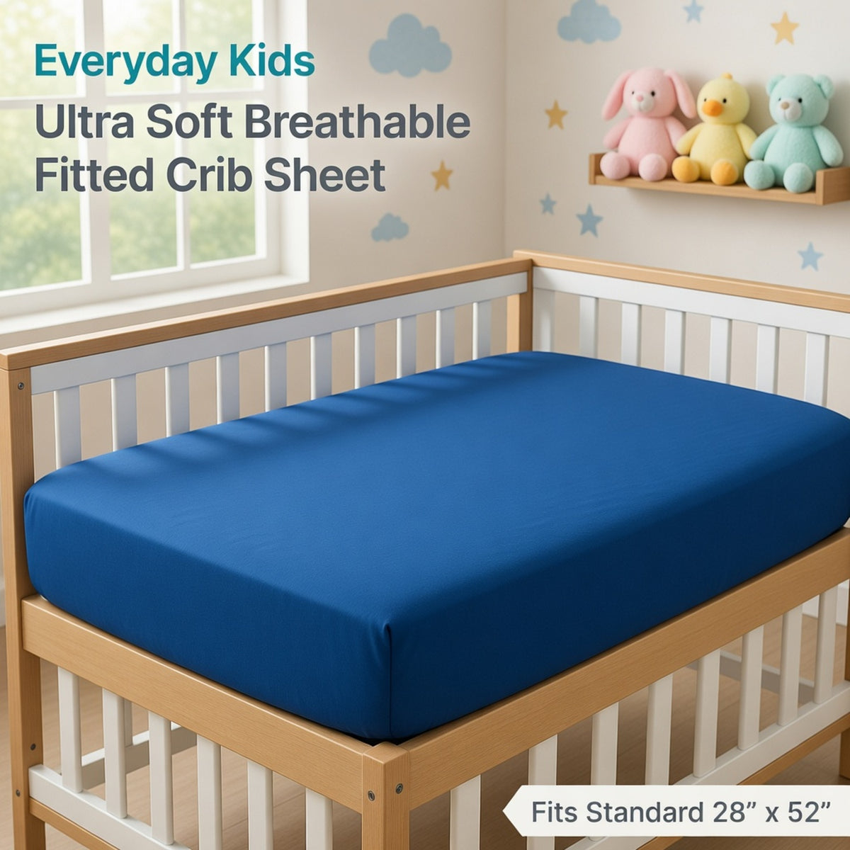Royal Blue Fitted Crib Sheet