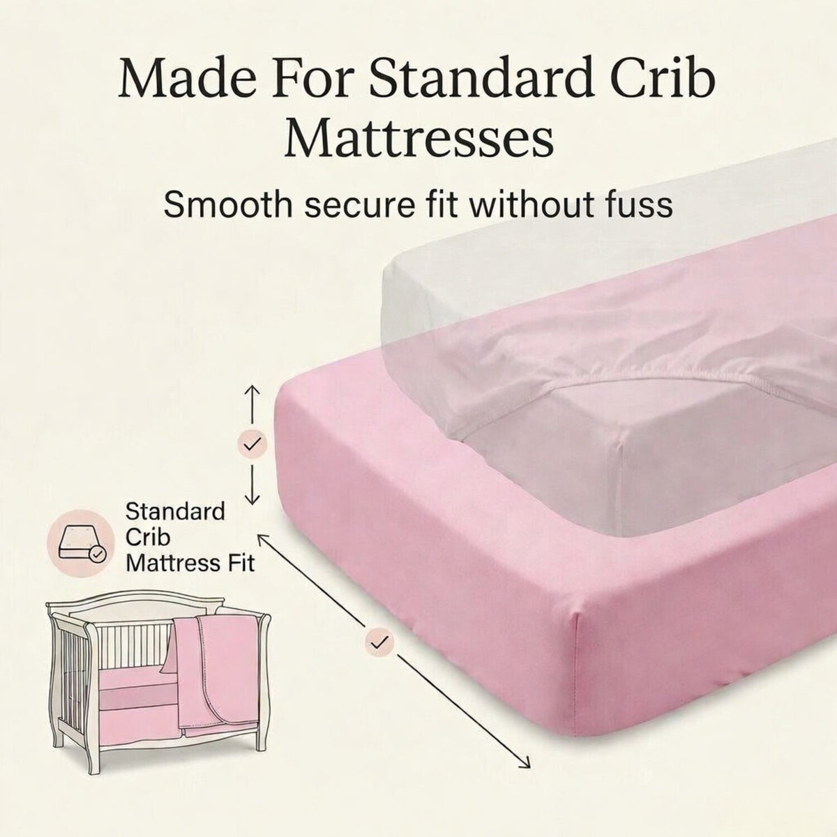 4 Piece Girls Crib Bedding Set - Pink