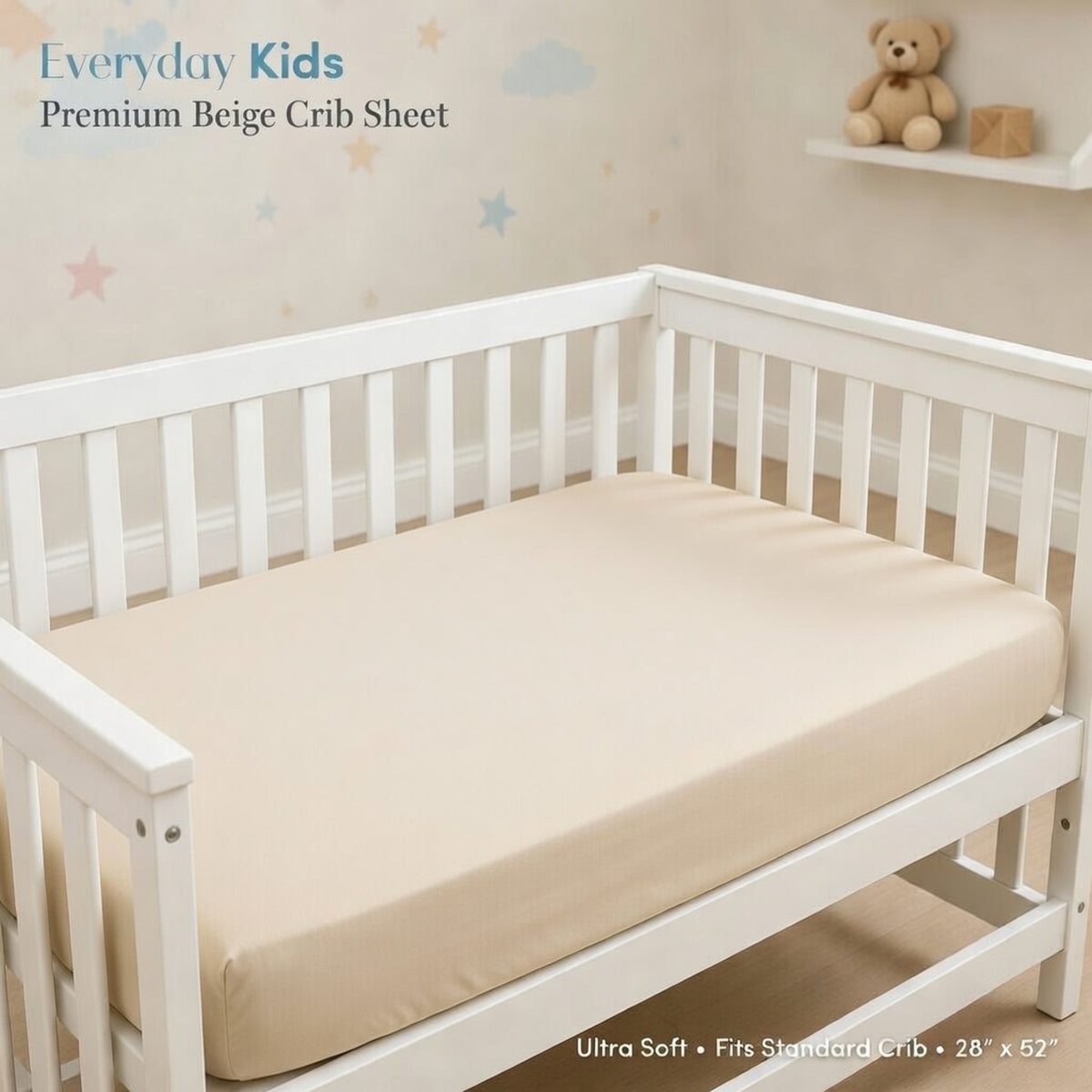 Beige Fitted Crib Sheet