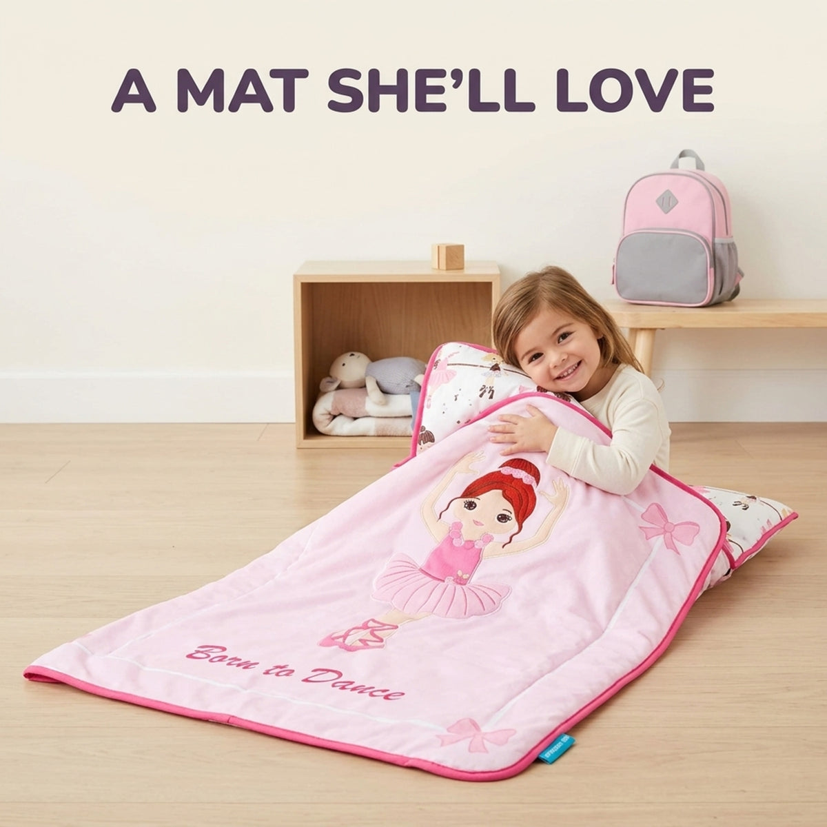 Born to Dance Toddler Nap Mat with Pillow