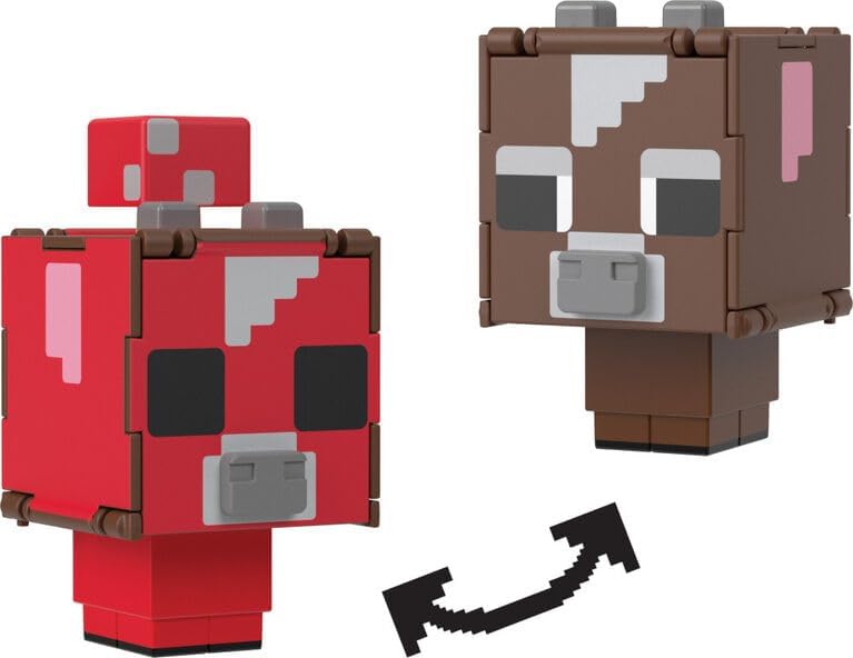 Minecraft Mooshroom Flippin Figs 2 in 1 Action Figure Mooshroom and Cow