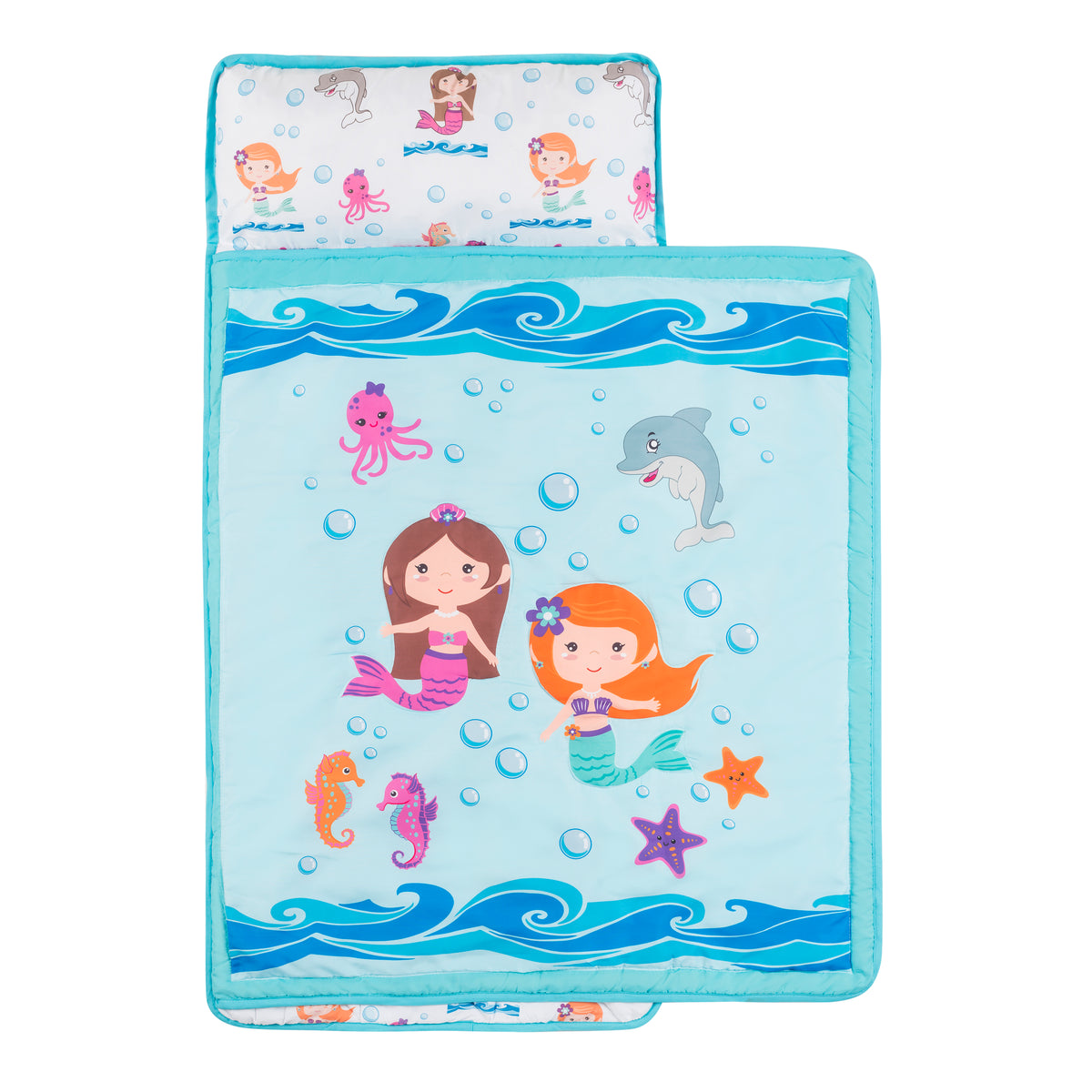 Underwater Mermaids Toddler Nap Mat with Pillow