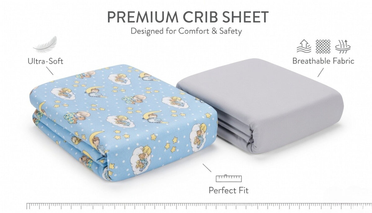 2 Pack Fitted Crib Sheets - Precious Moments Boys