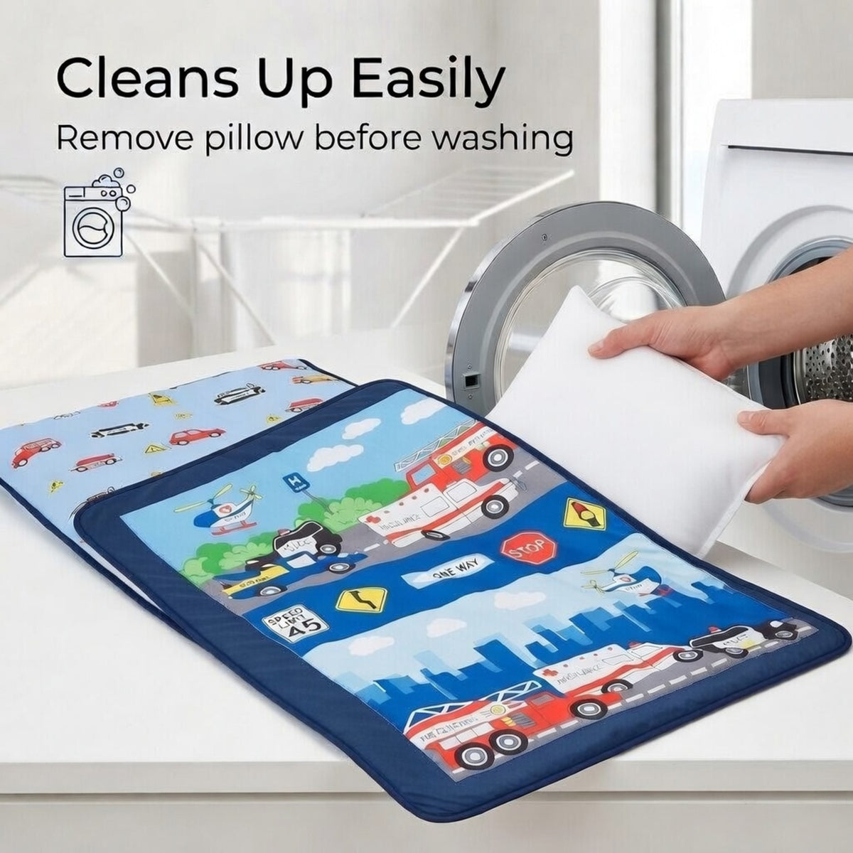 Fire Police Rescue Toddler Nap Mat with Pillow