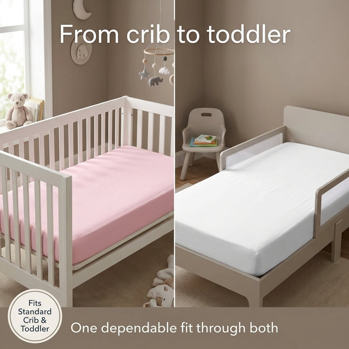 Pink/White 2-Pack Fitted Crib Sheets
