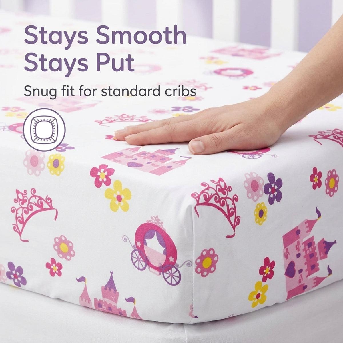 Princess/Lavender 2-Pack Fitted Crib Sheet