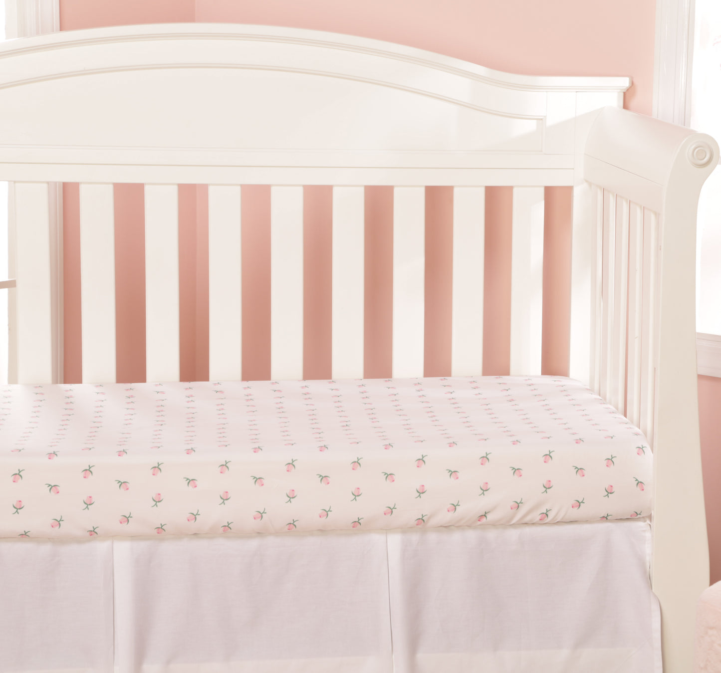 2 Pack Fitted Girls Crib Sheet - Floral/Rosebud