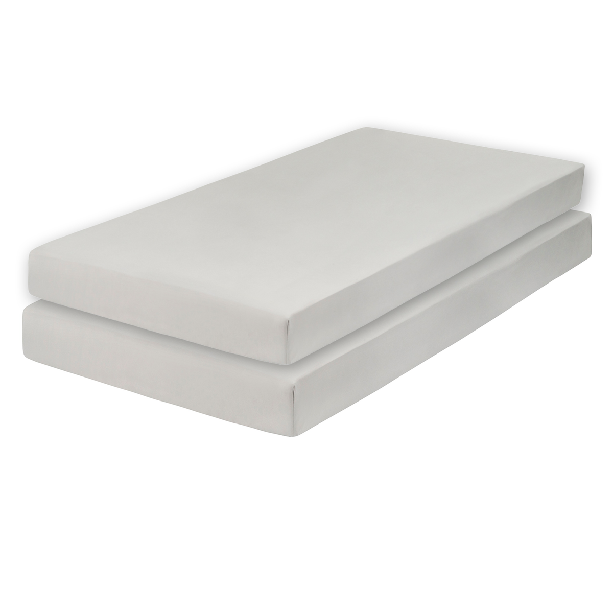 Everyday Kids Solid Fitted Crib Sheet Set, Soft Microfiber Nursery Mattress Sheets, Gray, 2-Pack