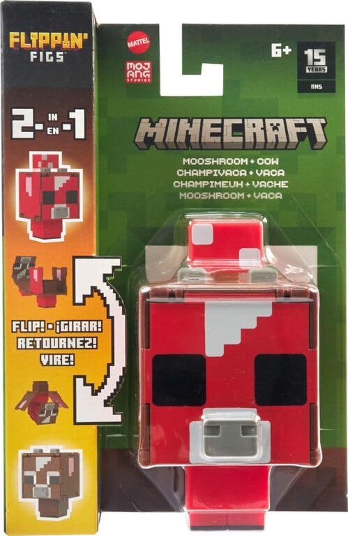 Minecraft Mooshroom Flippin Figs 2 in 1 Action Figure Mooshroom and Cow