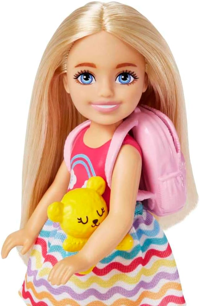 Barbie Travel Chelsea Doll Playset with Backpack, Tablet, Headphones, Puppy, and Accessories