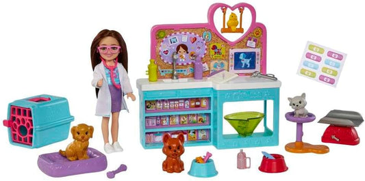 Barbie Chelsea Can Be Veterinarian Playset with Doll, Pets, and Clinic Accessories