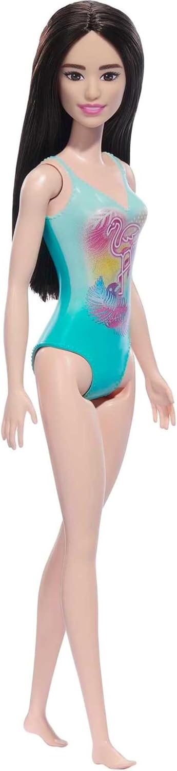 Barbie Beach Doll with Teal Flamingo Swimsuit, Summer Pool and Beach Toy