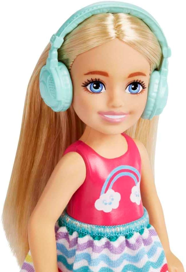 Barbie Travel Chelsea Doll Playset with Backpack, Tablet, Headphones, Puppy, and Accessories