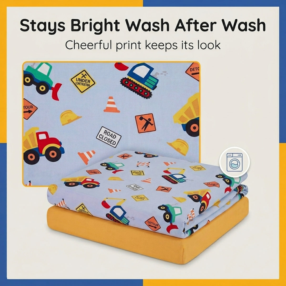 Under Construction 2-Pack Fitted Crib Sheet