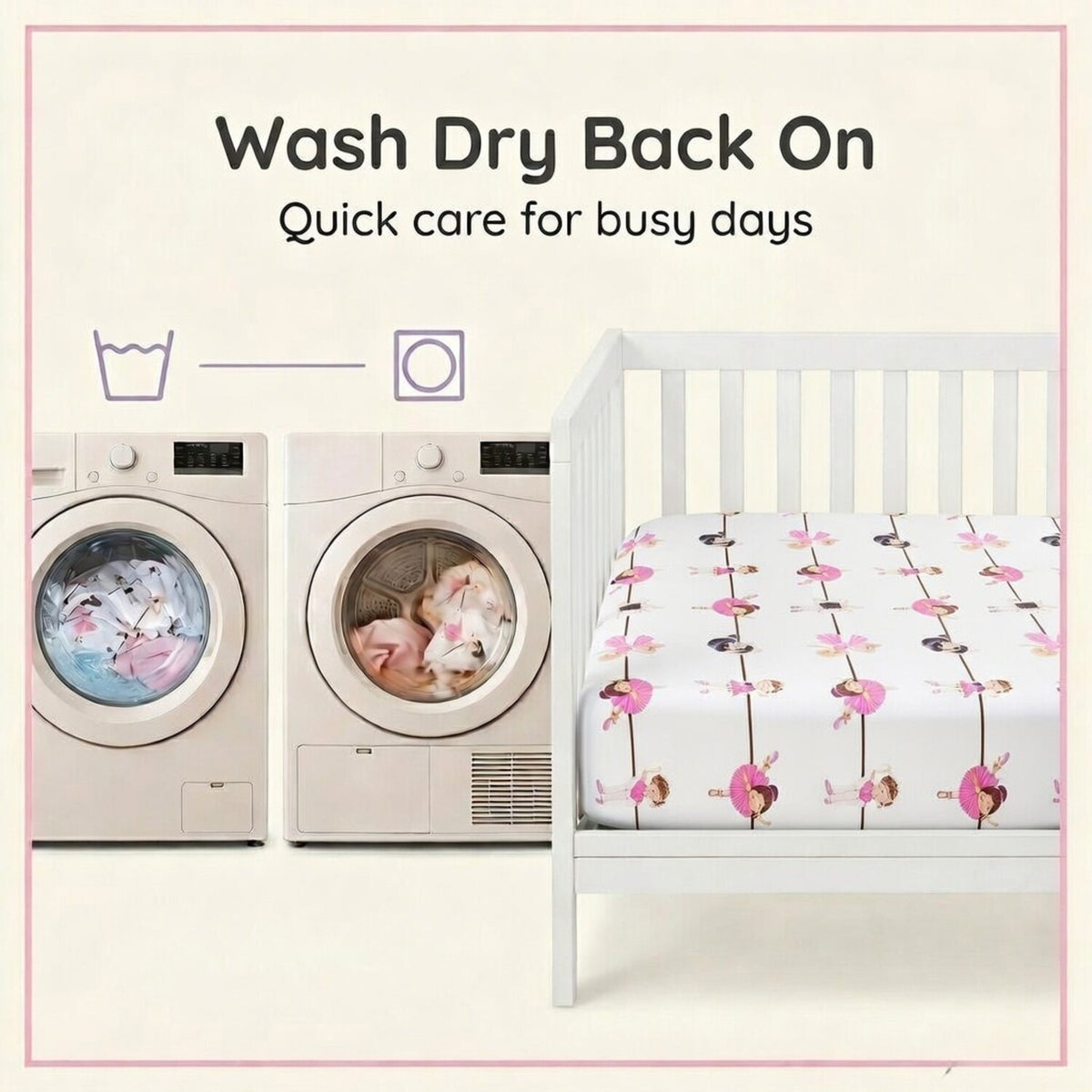 Ballerina/Pink 2-Pack Fitted Girls Crib Sheets