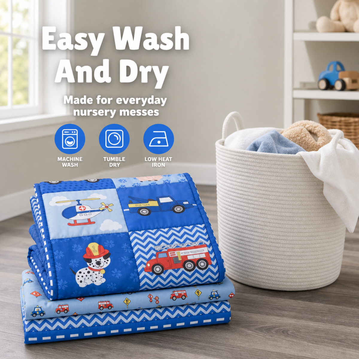 4 Piece Boys Crib Bedding Set - Little Rescuer