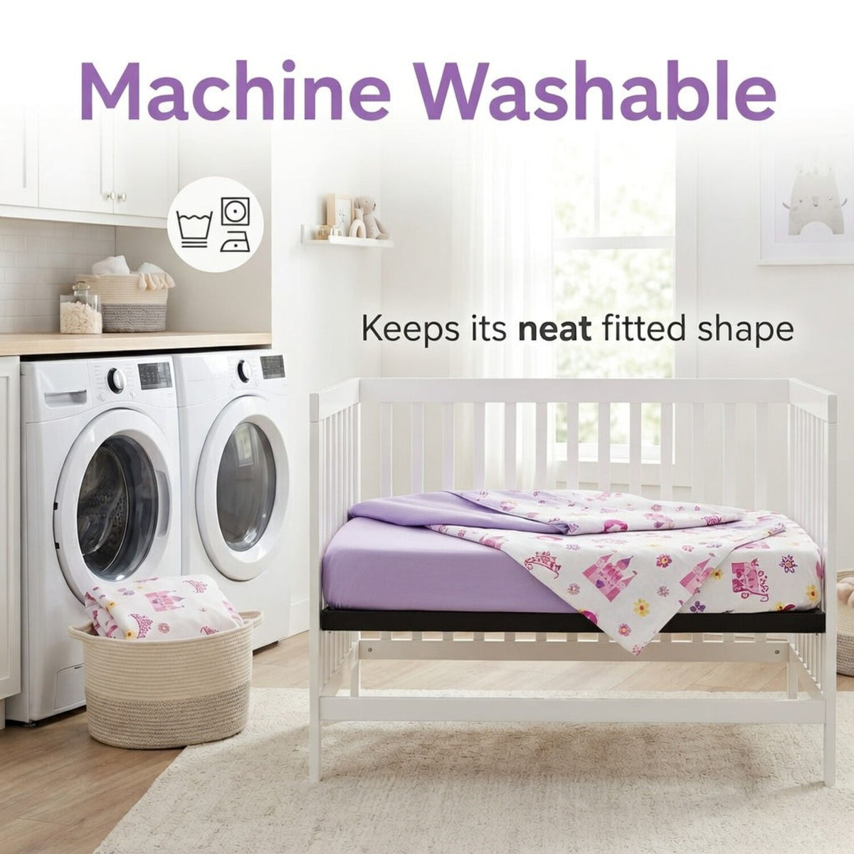 Princess/Lavender 2-Pack Fitted Crib Sheet