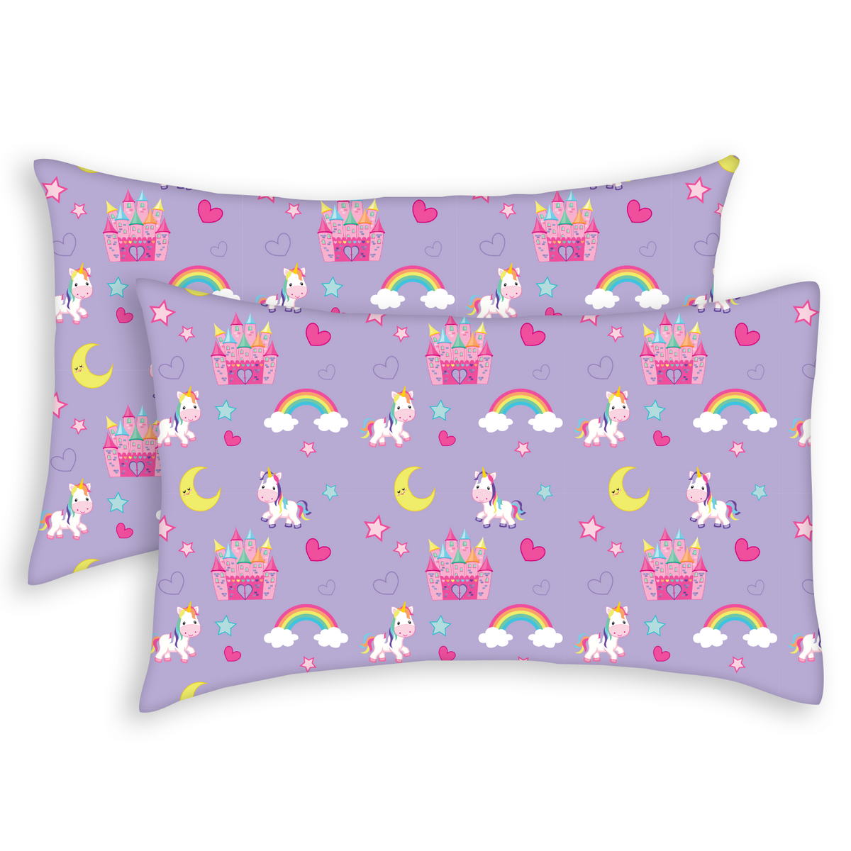 Everyday Kids Unicorn Soft Microfiber Toddler Pillowcases, 14 x 20 Inches, Purple, 2-Pack