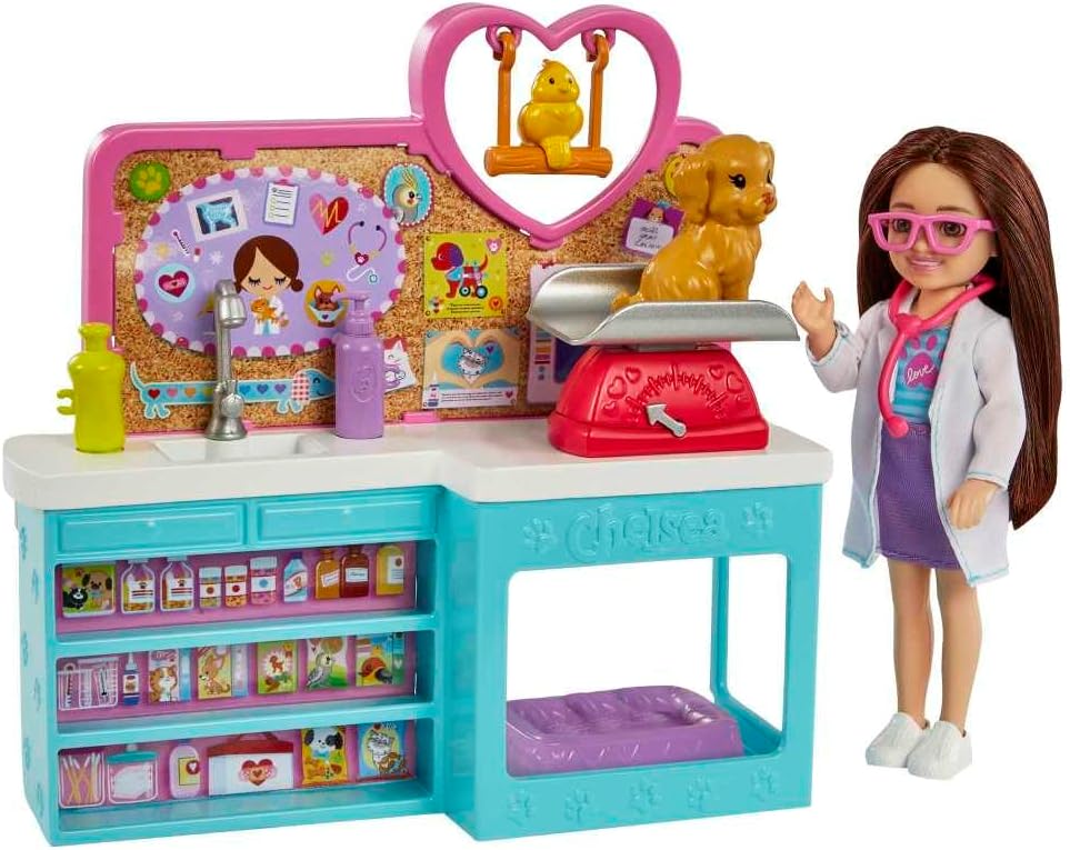 Barbie Chelsea Can Be Veterinarian Playset with Doll, Pets, and Clinic Accessories