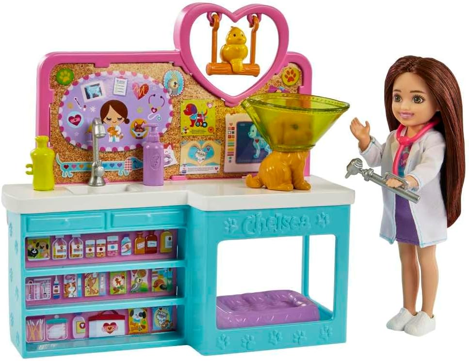 Barbie Chelsea Can Be Veterinarian Playset with Doll, Pets, and Clinic Accessories