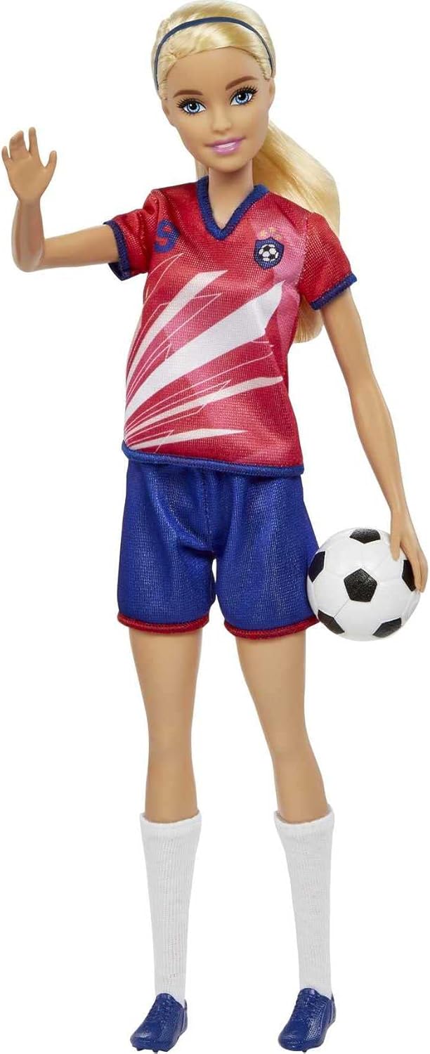 Barbie Soccer Player Doll with Ball, “You Can Be Anything” Sports-Themed Doll,