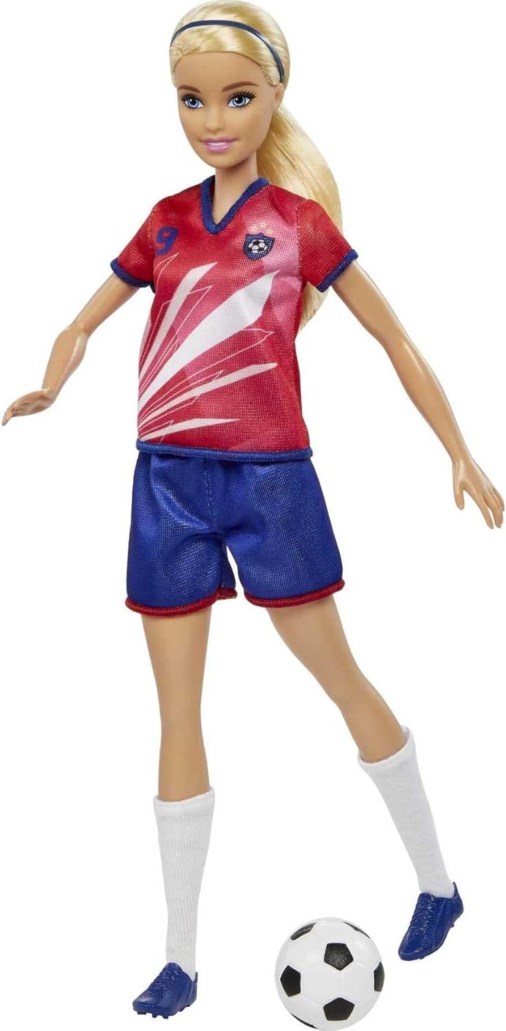 Barbie Soccer Player Doll with Ball, “You Can Be Anything” Sports-Themed Doll,