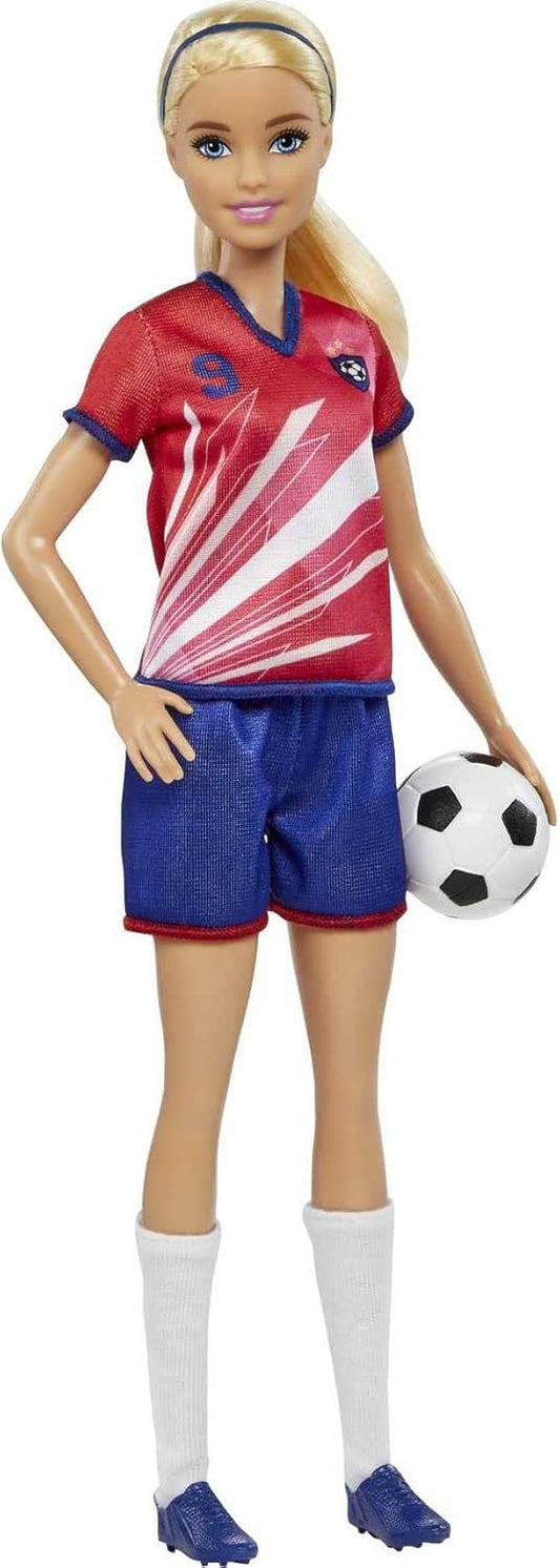 Barbie Soccer Player Doll with Ball, “You Can Be Anything” Sports-Themed Doll,