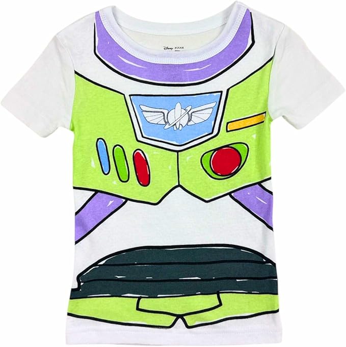 Disney Toy Story Boys 4-Piece Pajama Set – Buzz Lightyear and Woody Sleepwear Bundle with Short Sleeve Tops and Matching Pants