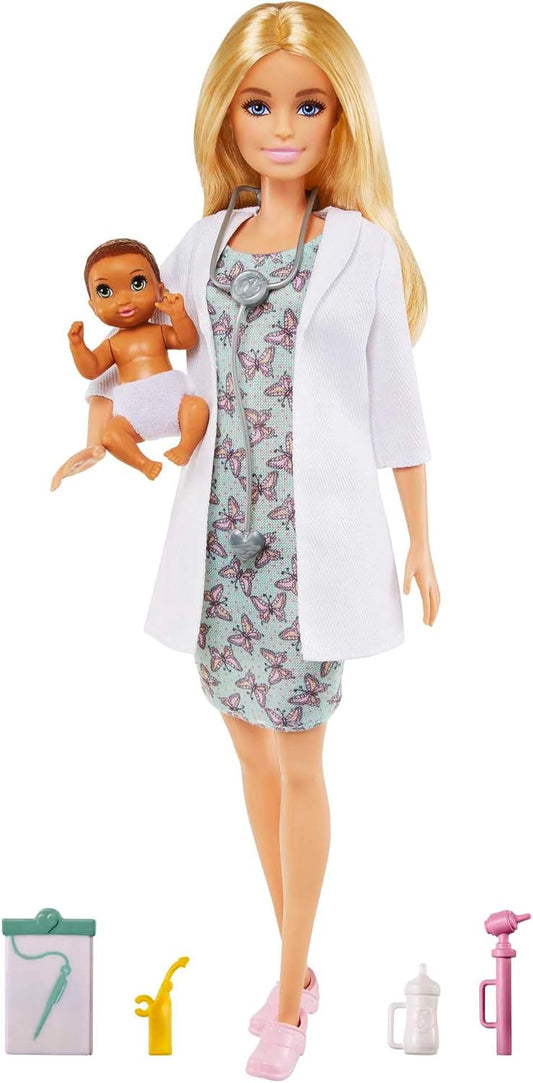 Barbie Baby Doctor Playset – Pediatrician Doll with Baby, Exam Table & Accessories