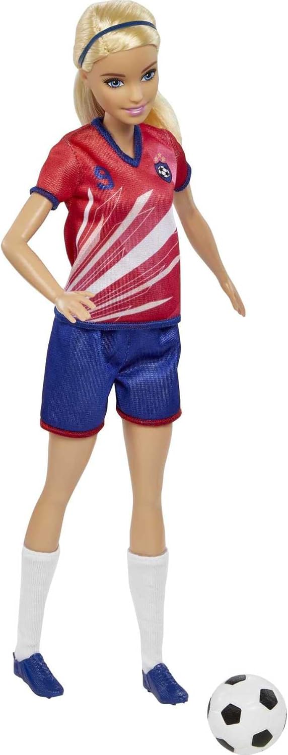 Barbie Soccer Player Doll with Ball, “You Can Be Anything” Sports-Themed Doll,