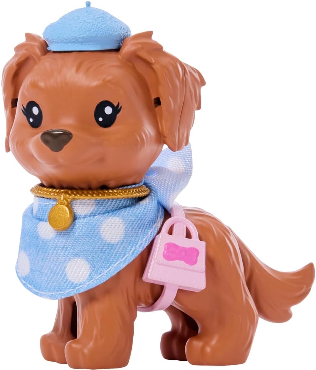 Barbie Twinning Looks Doll and Puppy Set in Blue Polka Dot Outfit with Accessories