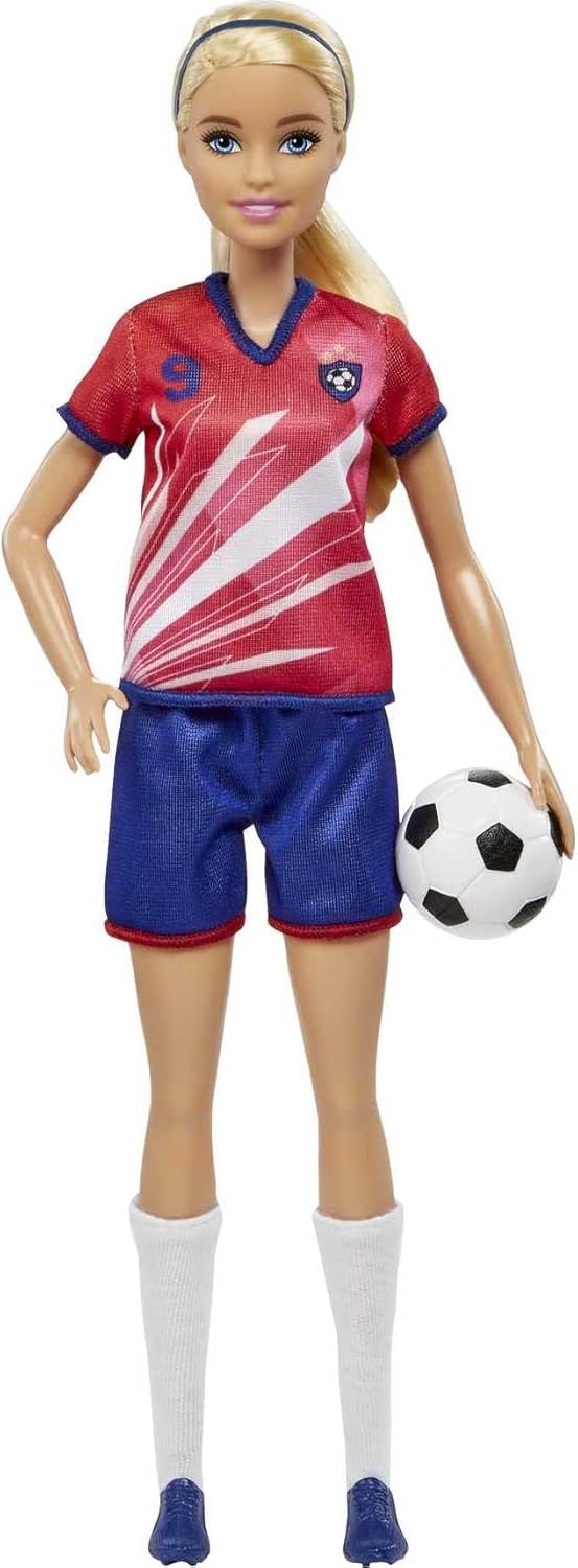 Barbie Soccer Player Doll with Ball, “You Can Be Anything” Sports-Themed Doll,