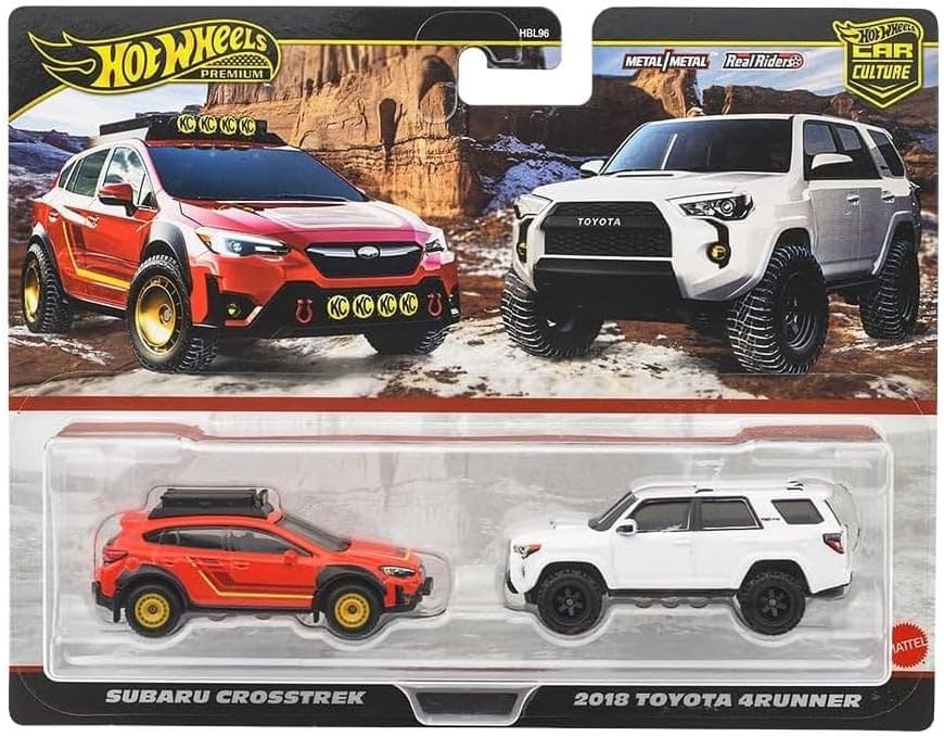 Hot Wheels Premium Car Culture Subaru Crosstrek and 2018 Toyota 4Runner Die Cast Vehicle 2 Pack