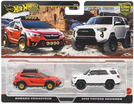 Hot Wheels Premium Car Culture Subaru Crosstrek and 2018 Toyota 4Runner Die Cast Vehicle 2 Pack