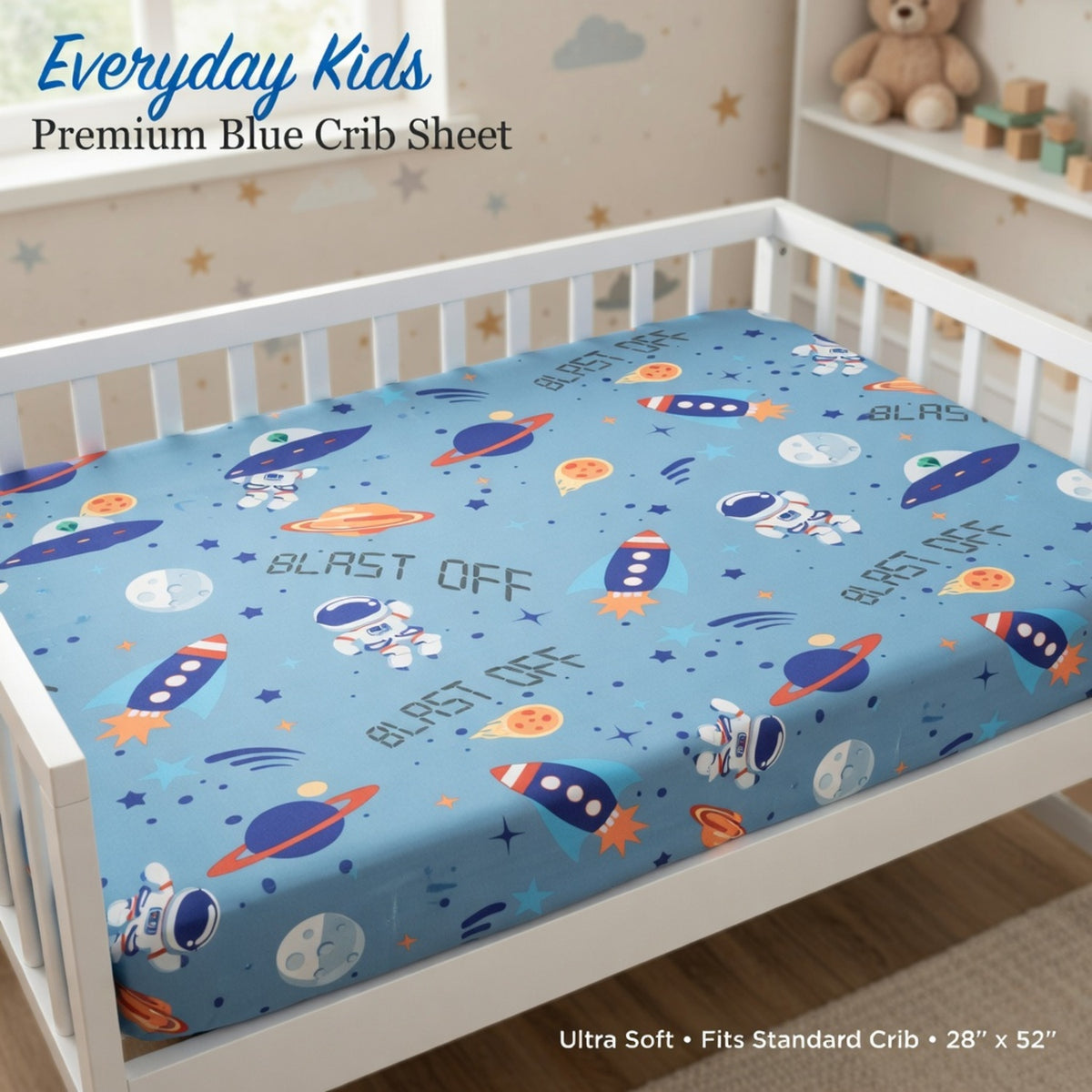 Outerspace Adventures Fitted Crib Sheet