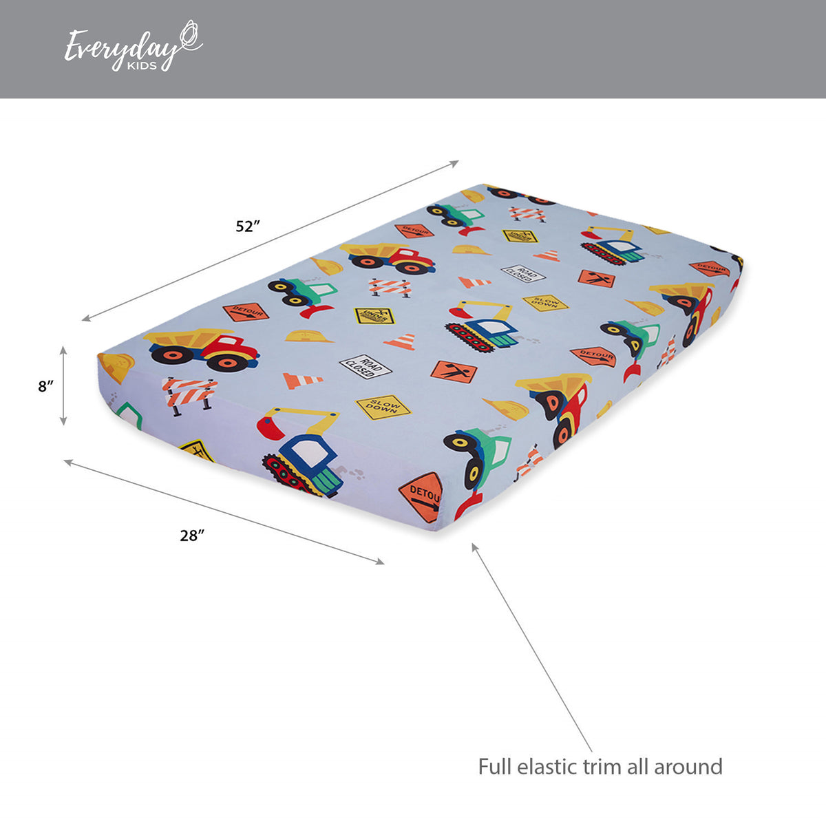 Under Construction 2-Pack Fitted Crib Sheet