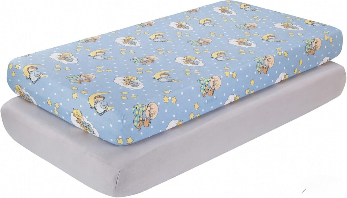 2 Pack Fitted Crib Sheets - Precious Moments Boys