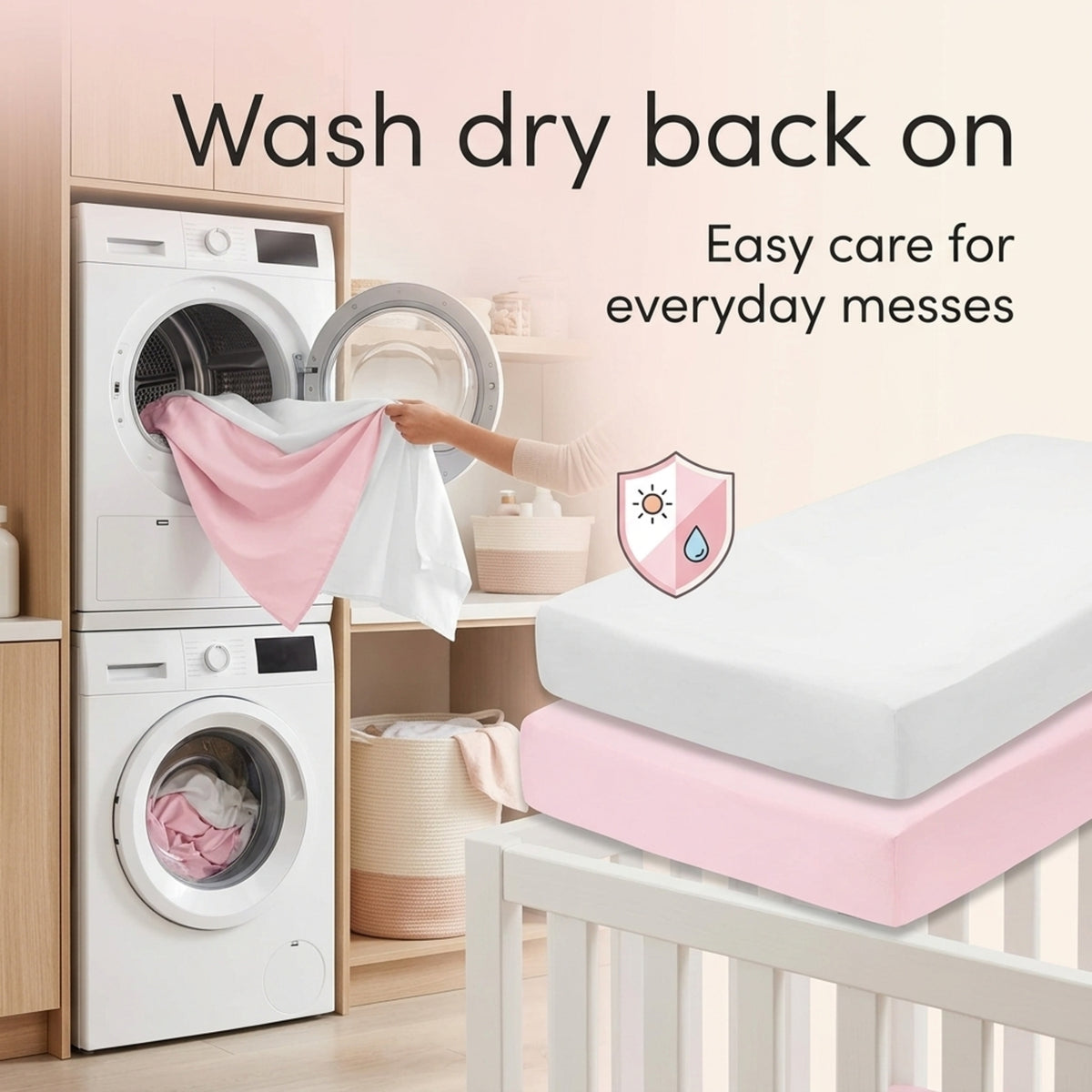 Pink/White 2-Pack Fitted Crib Sheets